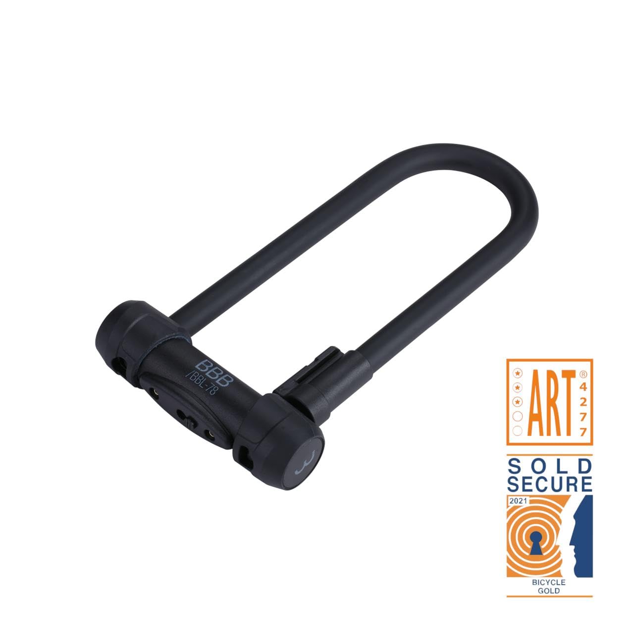 BBB Cycling BBL-78 Cyclelock U ART3 / Venduto Secure Gold, Nero, 141 mm x 295 mm