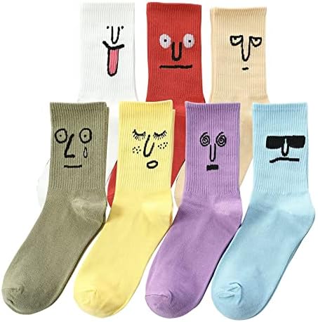 Cool Funny Silly Funky Socks for Men Women Cute Face Graphic Novelty Cotton Crew Socks Funny Gifts