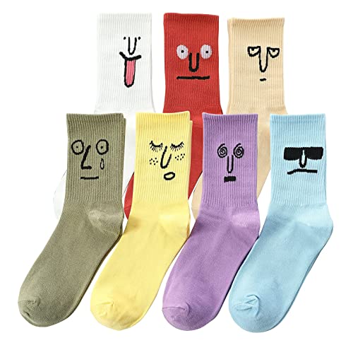 Cool Funny Silly Funky Socks For Men Women Cute Face Graphic Novelty Cotton Crew Socks Funny Gifts #TOP2