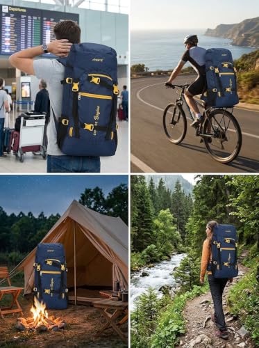 Image of APLOMB Premium 65L Hiking Backpack for Men and Women - Water-Resistant Rucksack with Expandable Storage to 80L, Ergonomic Comfort Back Support - Heavy-Duty Camping, Trekking & Travel Bag
