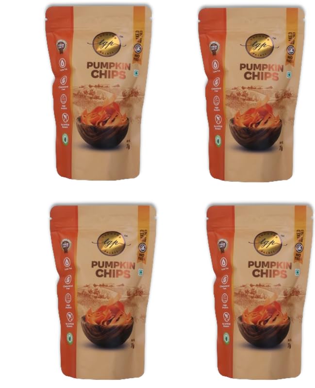 THE GOOD PALATE- TGP Pumpkin Chips, Whole wheat based with Pumkin Pulp Baked Chips Preservatives Free (75 gm Each) No Added Color, Gluten-Free, Vegan, Healthy & Crunchy Snacks (Pack of 4) (B0CZTSRB9S) Amazon Price History, Amazon Price Tracker