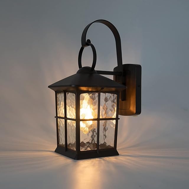 LUTEC Vintage Outdoor Wall Lights Bronze Finish Wall Mount Lantern Light Waterproof Aluminium Rustic Garden Decorative Lamp for Porch Balcony Patio and Garage.