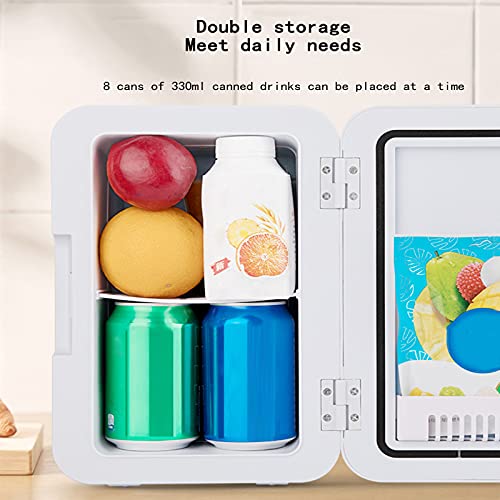 Mini koelkast, DC 12V / 24V, 8L draagbare gekoelde en geïsoleerde kleine koelkast, mini-auto koelkast, geschikt voor moedermelk/cosmetica/voedsel/medicijnen,Zilver - Afbeelding 3