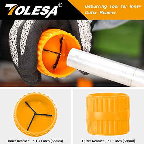 Tolesa Pipe Cutter Tool 3/16-2 Inch(5-50Mm) Heavy Duty Metal Pipe Cutter With Deburring Tool Pipe Reamer Sharp Copper Tube Cutter Speed Cutting Tubing Cutter For Stainless Steel Aluminum Brass Pipe #TOP5