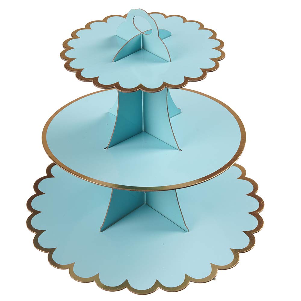 YLDW 3-Tier Cupcake Stand, Light Blue, 12