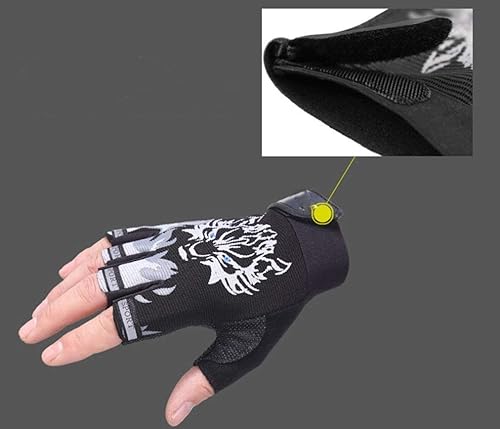 Miniatura 8 de Guantes de ciclismo sin dedos para niños y niñas con medio dedo, guantes de equitación para deportes al aire libre, guantes de gel antideslizantes