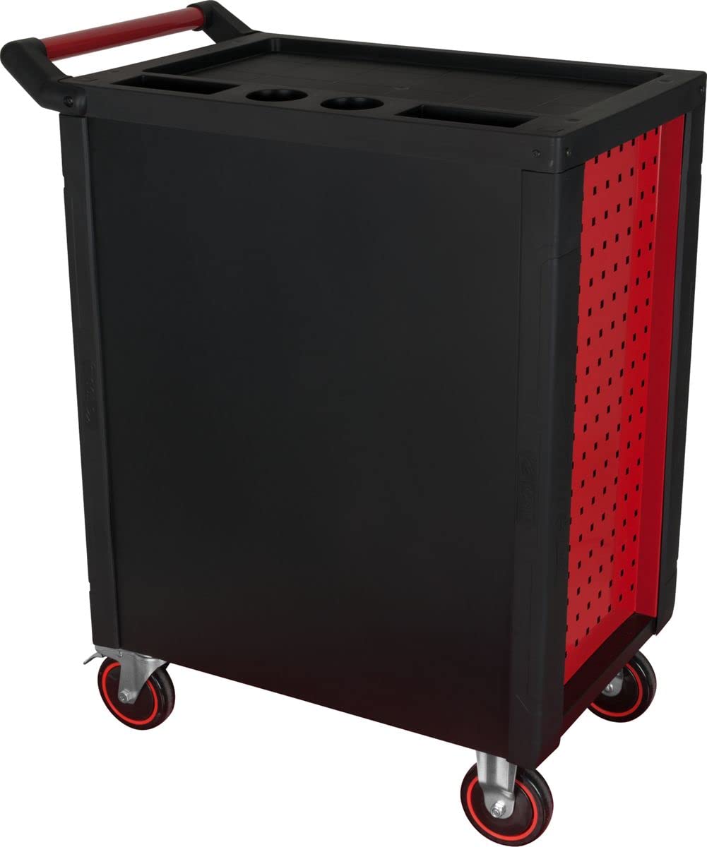 KS Tools 826.7215 RACINGline Servante d'atelier 7 tiroirs, 215 outils | Servante d'atelier RACINGline NOIR/ROUGE 7 tiroirs équipée de 215 outils, rangement atelier