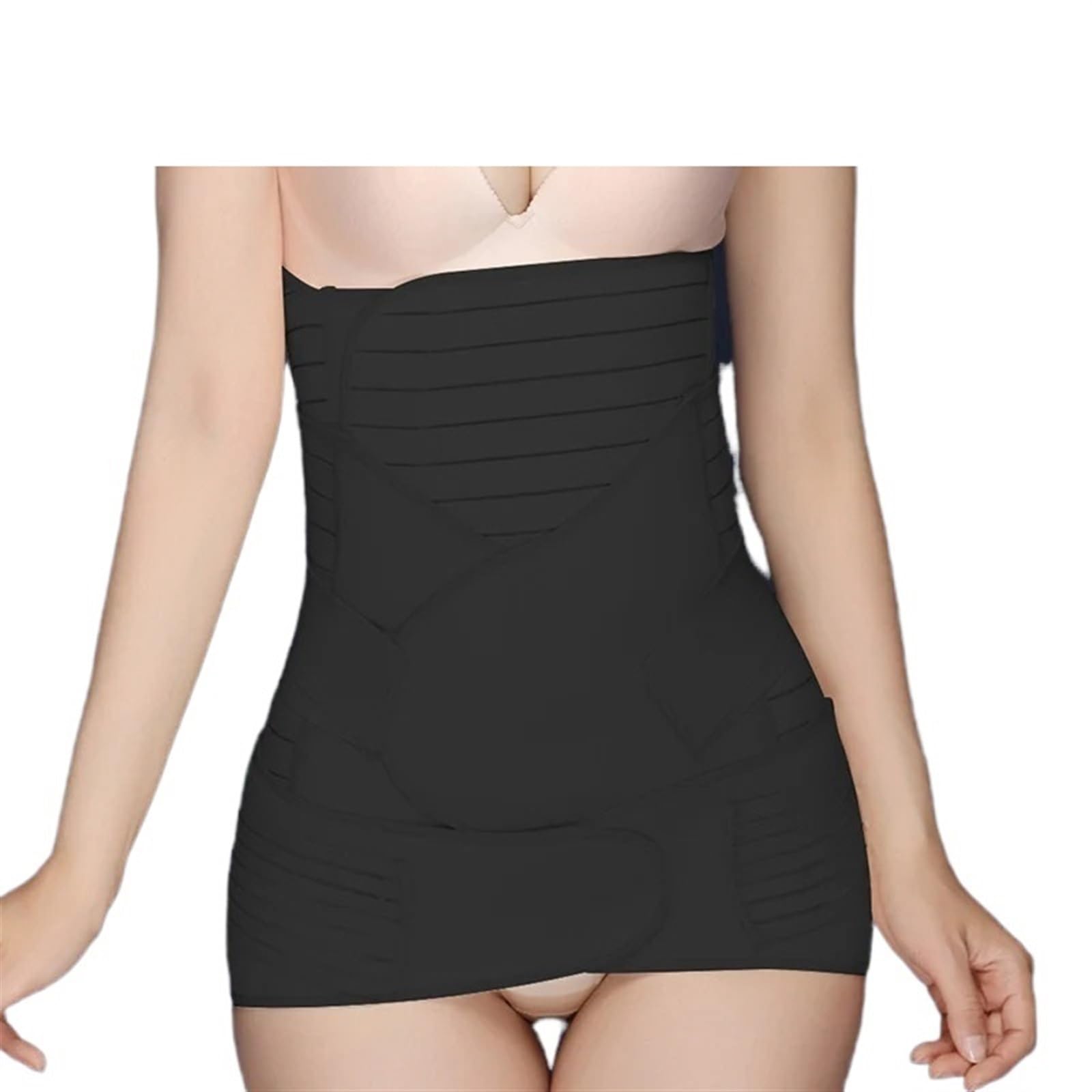 Yxinaer Black 3 3 In 1 Postpartum Belly Belt Band Girdles Corset Body Shaper Strap Postnatal C-Section Waist Trainer Pelvis Wrap Postpartum Belly Wrap(,L)