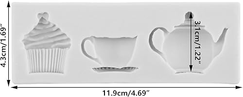 Miniatura 2 de Tetera de silicona para fondant, molde para taza de té, molde de magdalena para fiesta de té, decoración de pasteles, decoración de cupcakes,