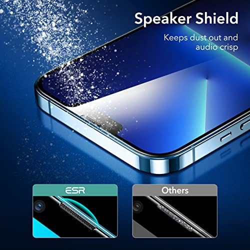 ESR Tempered-Glass Screen Protector Compatible with iPhone 14 Plus and iPhone 13 Pro Max, Easy Installation Frame, Scratch Resistant, Speaker Shield, Case Friendly, 3 Pack