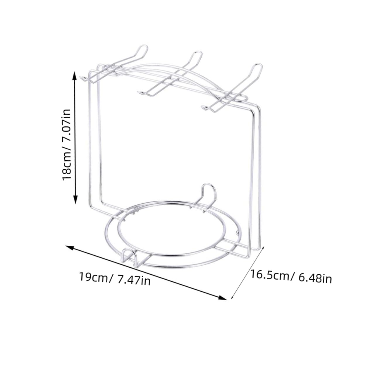 SOLUSTRE Kitchen Organizer for Cups and Plates Cup Plate Counter Shelf Organizer Mug Holder for Cabinet and Countertop Use Space Saving Design Silver