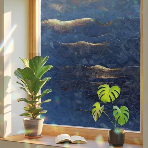 Película Decorativa para Ventanas Azul Marino 17.7 x 39.3 in miniatura 1