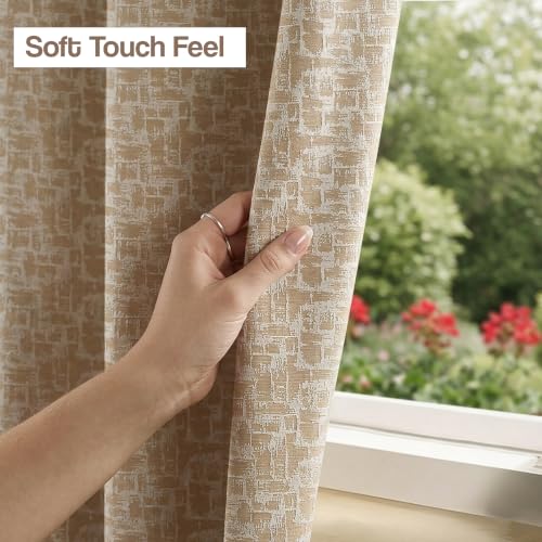 Image of FRESH FROM LOOM Premium 6 ft Curtains for Slider Track | Non-Ring Curtains | S-Wave Pleat | Non-Ring Curtains | S-Wave Pleat | Parda | Light Block Blackout Parde | (Beige | 6 Feet Long, 1pc Only)