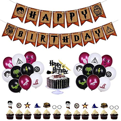 Buy BlinBlin Magical Wizard Wizard Birthday Party Supplies, Happy ...