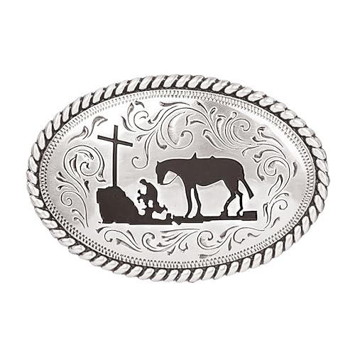 Nocona Boots Boys Kid s MF Cowboy Prayer Buckle Silver