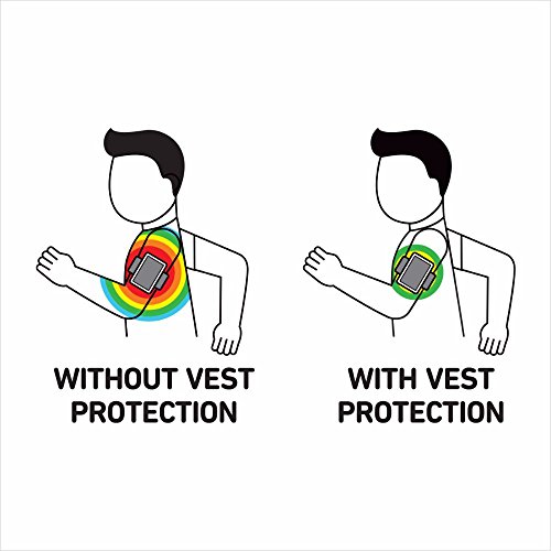 Vest Anti-Radiation Arm Pack Sports Running Walking Hiking Band Up To 5.5″ (Black) #TOP2