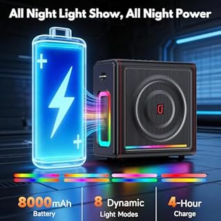 Karaoke Machine for Adults with 2 Wireless Microphones, Portable Bluetooth 5.3 Speaker with Bass/Treble/Echo Adjustment, PA System with Remote Control, Supports TV/TF Card/USB/AUX/TWS