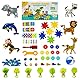 Steckspiel Spielzeug ab 3 Jahre Werkzeug STEM Lernspielzeug 3D Dinosaurier Tiere Puzzle Mosaik Bausteine Zahnrädern Schraubspielzeug Kreatives Kinder Geschenke ab 3 4 5 Jahren Junge Mädchen 222 Stück
