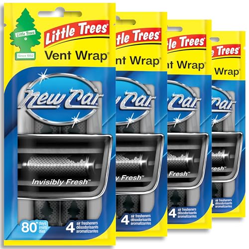 LITTLE TREES Car Air Freshener | Vent Wrap Provides Long Lasting Scent, Invisibly Fresh | New Car Scent, 16 Air Fresheners
