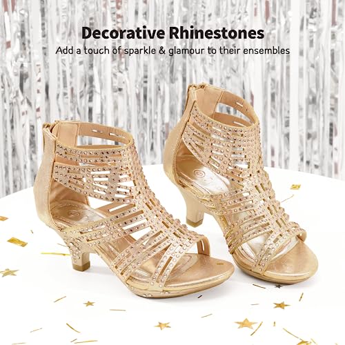 DREAM PAIRS Girls Sandals Low Heel Dress Pump Sandals3