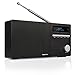 Produktbild AudioAffairs DAB 010 Digitalradio mit Bluetooth, DAB Plus Radio, 8 Std. Akku, kleines UKW Radio mit LCD-Display, SD-Kartenslot, AUX IN & OUT, Senderspeicher, Wecker, Schwarz