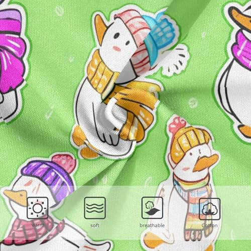 Cute Ducks Funny Green Girl Panties Cute Toddler Underwear Custom Cotton Print Briefs Undies Kids 2t3