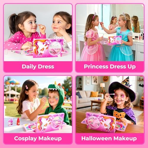 Uloveme Kids Real Makeup Kit for Girls, 20 Color Non-Toxic Washable Makeup — view 6