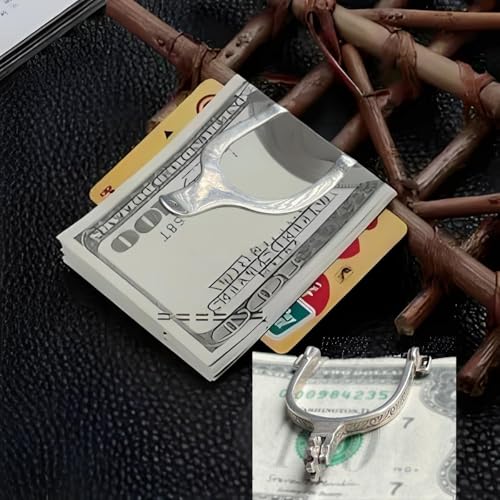 Vintage Western Spurs Silver Money Clip, Personalised Hand Engraved Metal Money Clip, Western Theme Metal Cash Clip Bill Storage Holder, Love Horse Theme Gift4