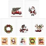 Self-Sealing Christmas Cellophane Cookie Bags - 4x4 Inch 100 PCS Plastic Self-Adhesive Xmas Santa Goodie Candy Treat Gifts Bags Bulk Pouches for Holiday Winter Party Favors Gift Wrapping, 5 Style