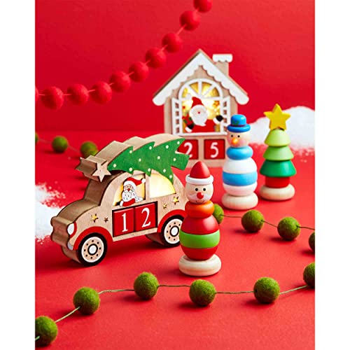 Image of Mud Pie Kids Christmas Stacker Toy, Santa, 5 inch x 2 inch Dia