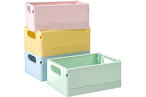4-Pack Mini Storage Crates: Space-Saving, Stackable, & Multipurpose Baskets
