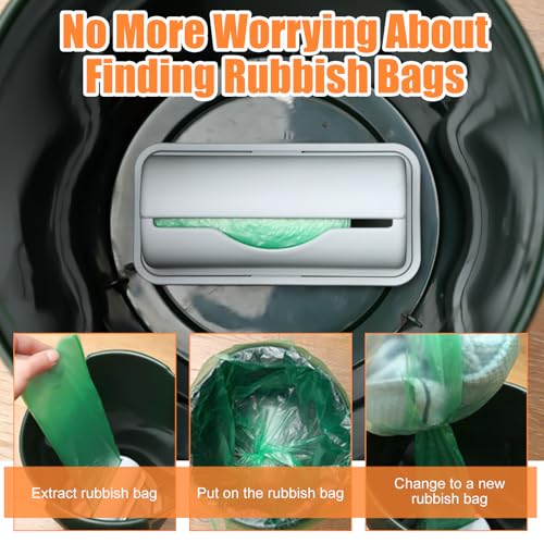 WhizNook 2 Stück Müllbeutelspender, 15x6.5 cm Bag Dispenser, Wandmontierter Spender Müllsack, Trash Bag Dispenser, Müllbeutel Halter Wand, Müllsack Organisator Wand, für Küche Toilette (Grau)