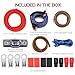 Ruikarhop 0 Gauge Amp Wiring Kit,3000 Watt Amplifier Sub Installation Kit Make Connections and Brings Power to Your Radio,Subwoofers and Speakers