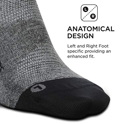Feetures Elite Light Cushion No Show Tab Ankle Socks - Sport Sock with Targeted Compression - Gray, M (6 Pair)4