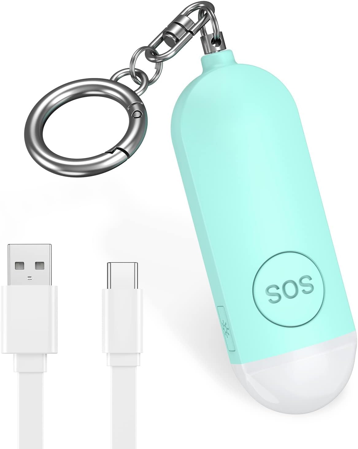 Brifit Pocket Alarm 130 dB Siren, Personal Alarm with Torch, Shrill Alarm, Panic Alarm, Rechargeable, Self-Defense Security Keyring for Women, Children, Seniors