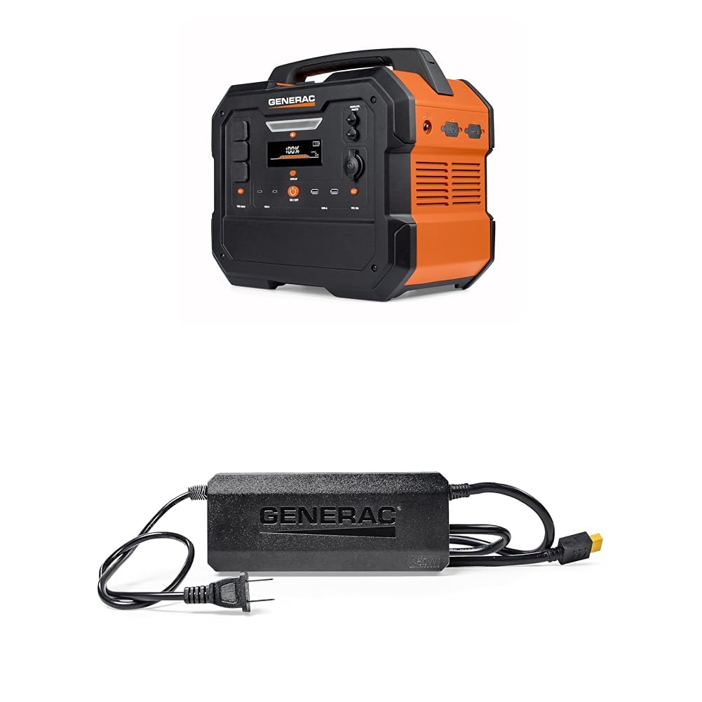 Generac 8026 GB2000 2106Wh Portable Power Station with Generac 8030 Charge Enhancer 450W Charger