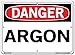 Vestil SI-D-47-C-AL-040 ARGON Danger Sign, Aluminum, 0.040" Overall Size, 14.5" W x 10.5" H