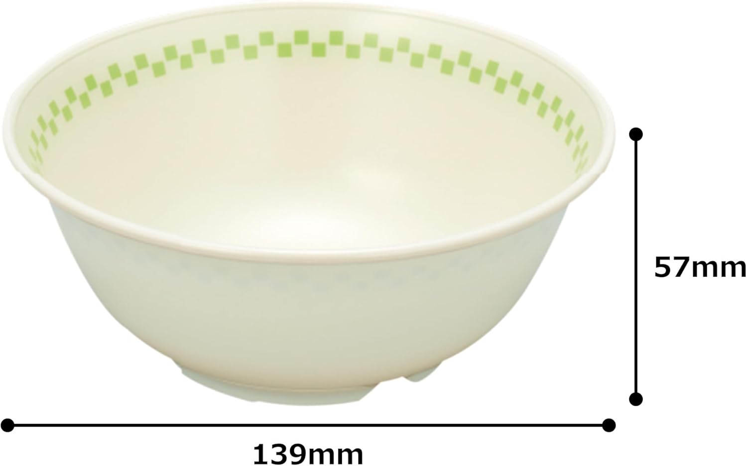 Sanshin Chemical PNB531EBLG Bowl (Epochal) Made in Japan Block Line Green