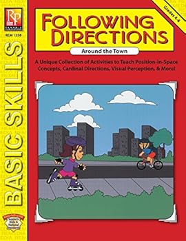 Paperback Following Directions Around The Town | Reproducible Activity Book