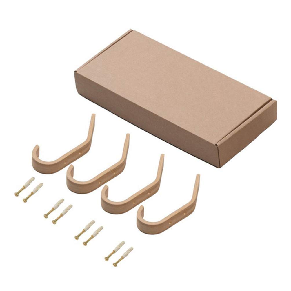 Perchero de pared resistente, paquete de 2 percheros de madera para colgar toallas, abrigos, sombreros, bolsos, chaquetas, ideal para entrada, dormitorio, baño