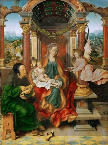 Cuadro de la Dama y el Niño de Joos Van Cleve, el lienzo vertical ideal para paredes vacías