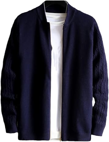 Autumn Winter Mens Cardigan Jacket Casual Fashion Wool Sweater