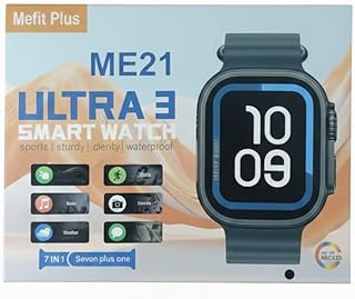 ساعة ذكية Mefit Plus ME21 Ultra 3 – شاشة كبيرة 2.20 ملم – مكالمات ومتابعة صحة ولياقة – 7 في 1(اسود)