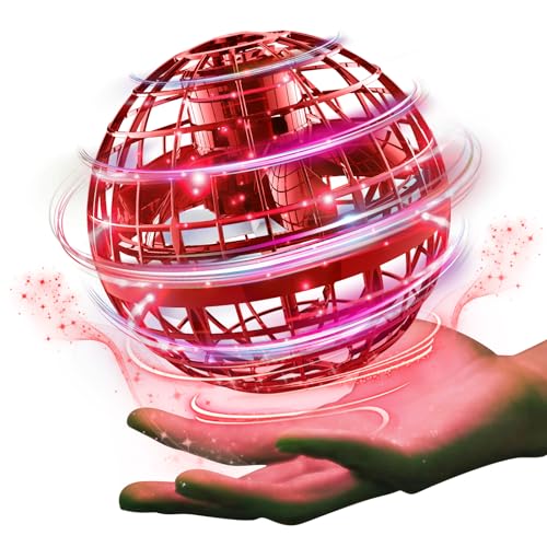 Ciniffo Flying Orb Ball 2025 Hand Controlled Boomerang Spinner Mini Drone Cosmic Globe Toy Cool Toys Gift for 6 7 8 9 10+ Year Old Boys Girls Teens Outdoor Toys(Red)