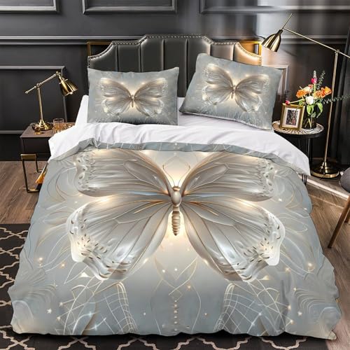 Parure de lit papillon en microfibre 135x200 housse de couette single
