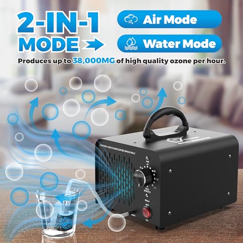 TTDMK Gerador de ozônio e gerador de ozônio água 38.000 mg/h, máquina de ozônio de alta capacidade,