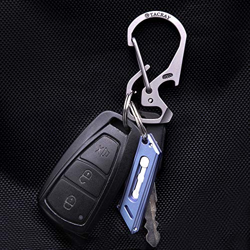 Tacray Titanium Utility Mini Knife, Small Box Cutter With Retractable And Replaceable Blade For Multiple Cutting Tasks And Edc, Comes With 2Pcs Of Extra Blades For Replacement (Blue) #TOP5