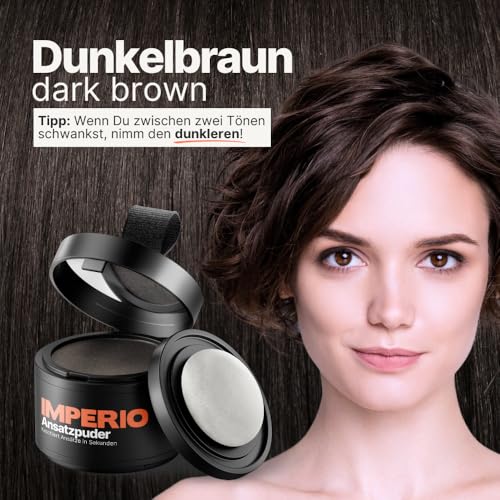 IMPERIO Root Touch-Up Powder, Hair Concealer, for Hair Thickening, for Women and Men, Waterproof Hair Makeup for Concealing Roots, 4 g, Dark Brown - View 6