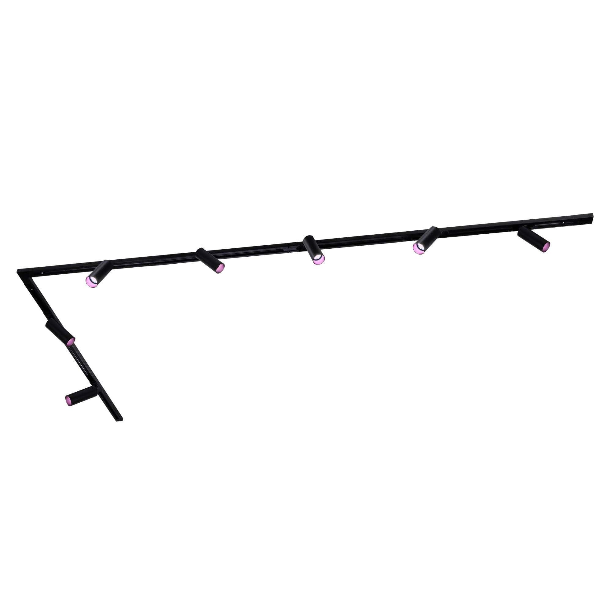 Ledvion Track Lighting 3m 1-Phase Black 7 Spotlights RGB