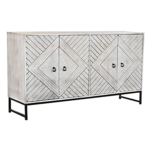 DKD Home Decor Sideboard, Metal, White, Standard